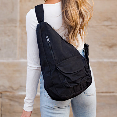 Aili's Corner Oversize Canvas Sling Bag view 6 - Large Canvas Bag