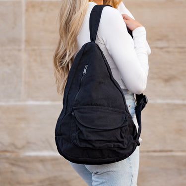 Aili's Corner Oversize Canvas Sling Bag view 7 - Large Canvas Bag