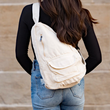 Aili's Corner Oversize Canvas Sling Bag view 8 - Large Canvas Bag