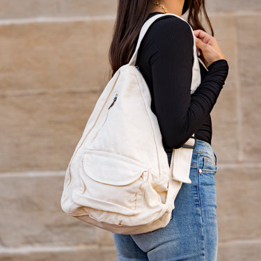 Aili's Corner Oversize Canvas Sling Bag view 9 - Large Canvas Bag