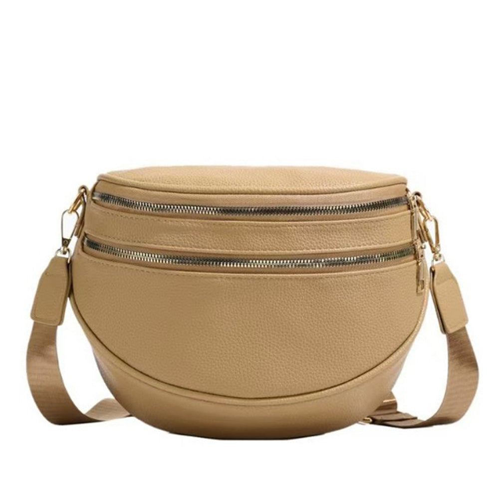 Aili's Corner Sabrina Double Zip Leather Crescent Sling view 18 (bag)