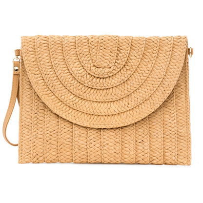 Aili's Corner Straw Foldover Convertible Clutch view 12 - Folded Straw Clutch (bag)