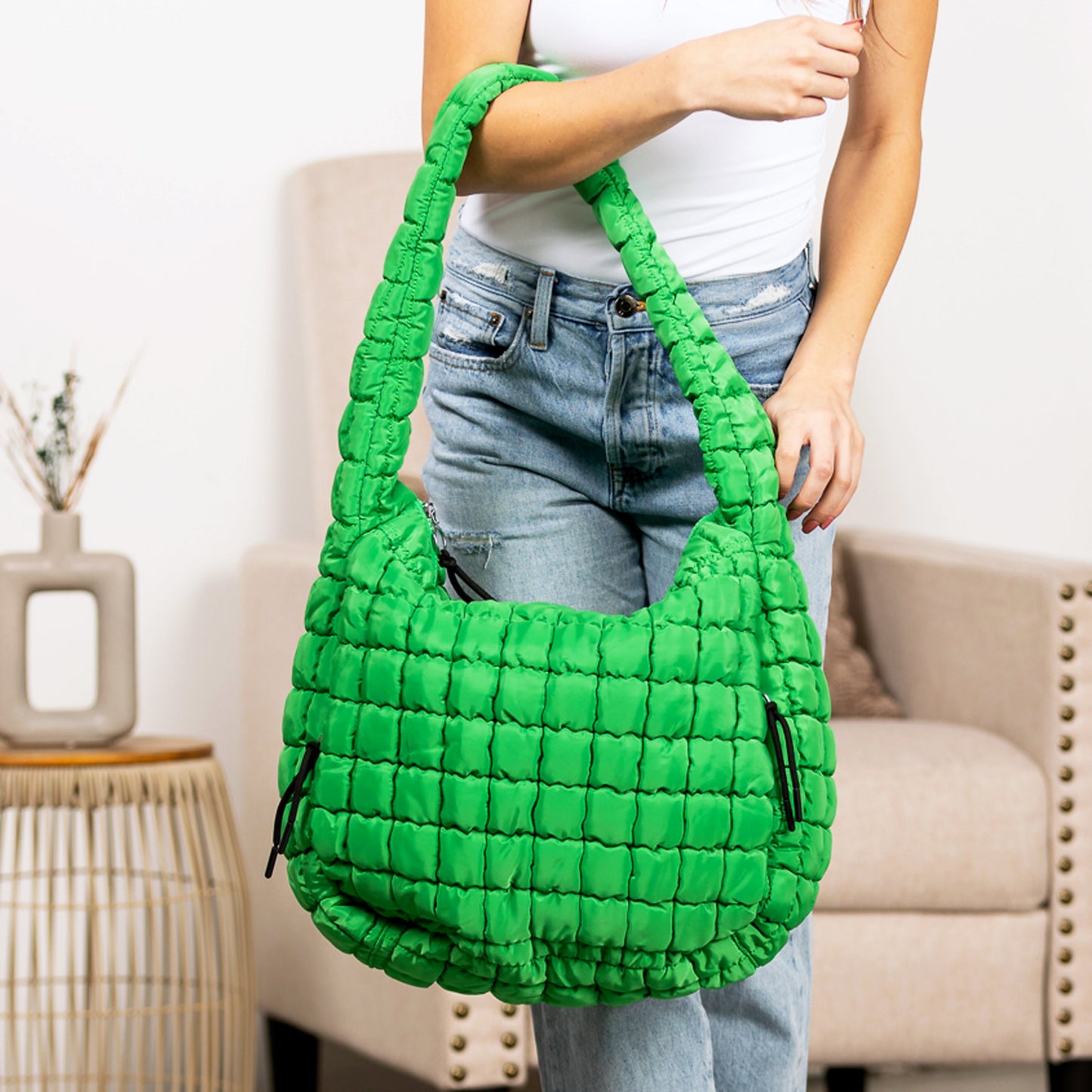 Aili's Corner Taylor Quilted Puffer Tote view 12 - Bella Taylor Quilted Tote (bag)