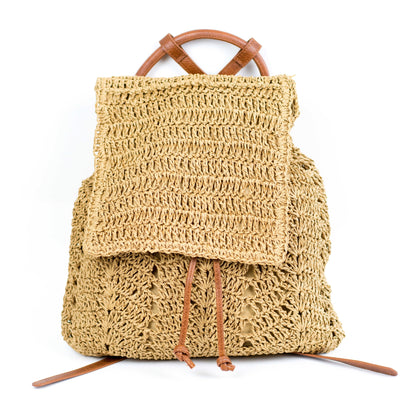 Aili's Corner Woven Straw Backpack view 10 - Woven Straw Backpack Purse (bag)