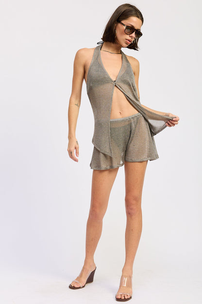 Aiza Mini Skirt in Silver