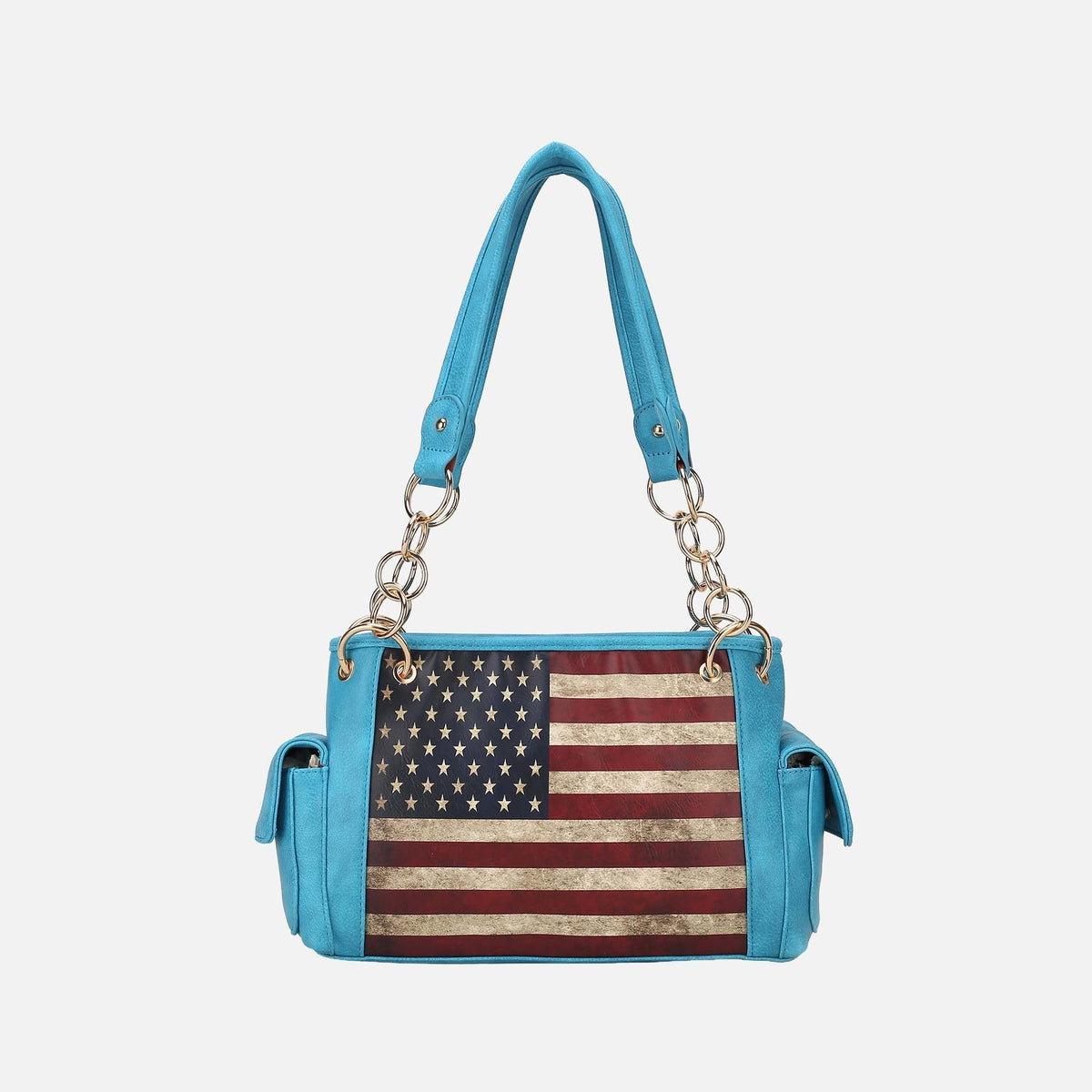 Alaina Printed Flag Shoulder Bag in Hunter view 5