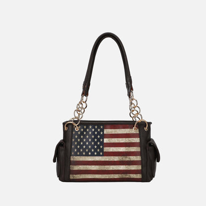 Alaina Printed Flag Shoulder Bag in Light Blue view 10
