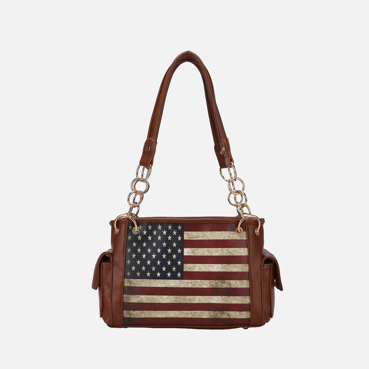 Alaina Printed Flag Shoulder Bag in Midnight Blue view 6
