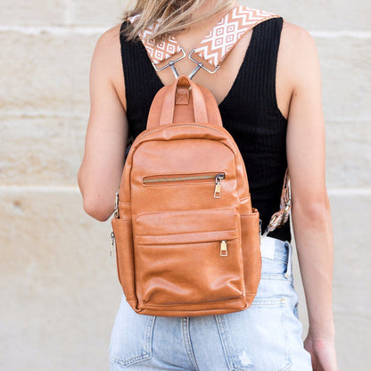 Alba Convertible Backpack Sling in Cognac (bag)