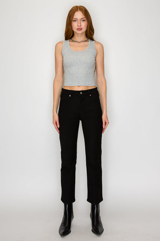 Alessandra Tummy Control High Rise Ankle Slim Straight Jeans in 3 (25) - High-Waisted - Alexandra Jeans Tummy Control