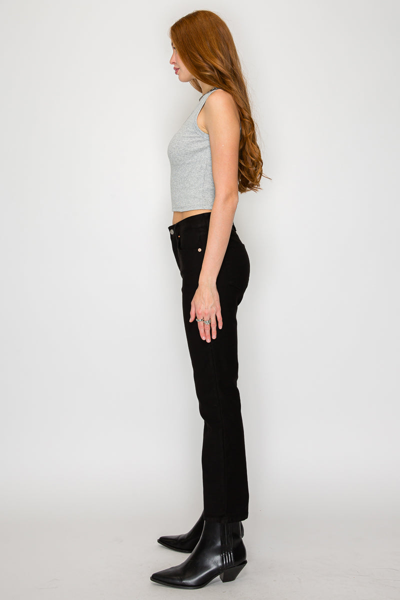 Alessandra Tummy Control High Rise Ankle Slim Straight Jeans in 5 (26) view 2 - High-Waisted - Alexandra Jeans Tummy Control