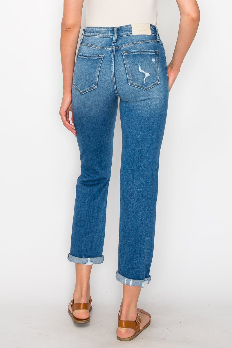 Alexa High Rise Tapered Leg Mom Jeans in 9 (28) view 4 - High-Waisted - Alexa High Rise Jeans (bottom)