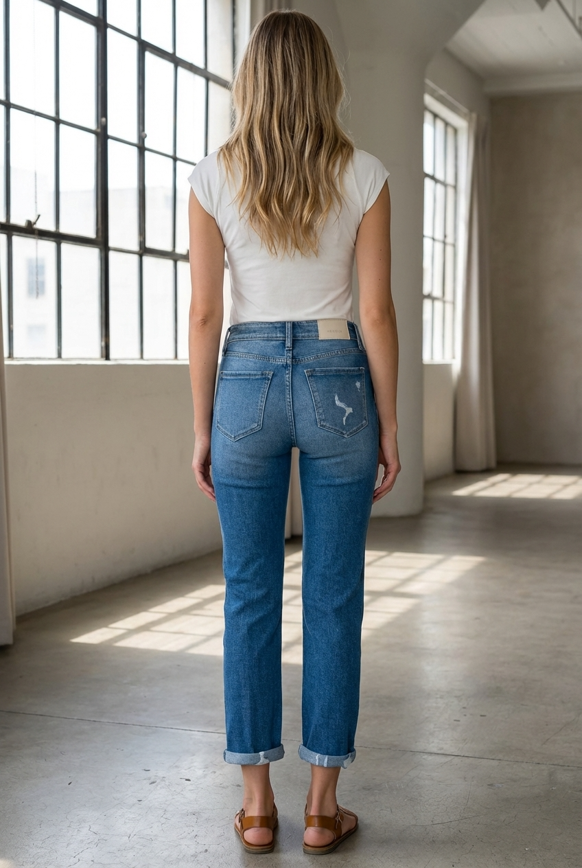 Alexa High Rise Tapered Leg Mom Jeans view 9 - High-Waisted - Alexa High Rise Jeans (bottom)