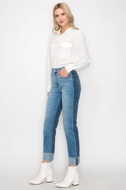 Alexandra High Rise Straight Jeans (reg & Plus) in 5 (26) view 2 - High-Waisted - Plus Jeans (bottom)