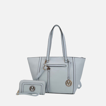Alexandra Tote Bag and Wallet Set in Light Blue (one-piece)