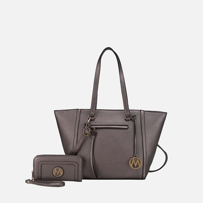 Alexandra Tote Bag and Wallet Set in Taupe view 5 (one-piece)
