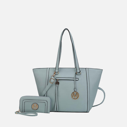 Alexandra Tote Bag and Wallet Set in Yellow view 6 (one-piece)