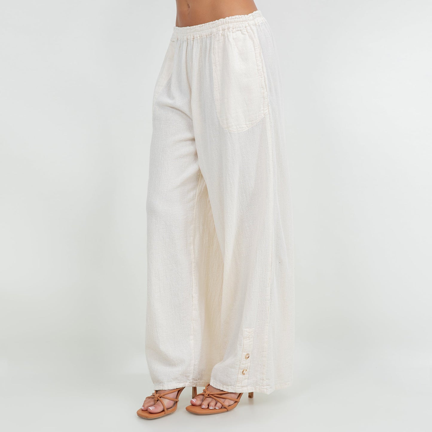 Alexis Pants 100% Cotton Gauze in Azure/ Size OSFM (bottom)
