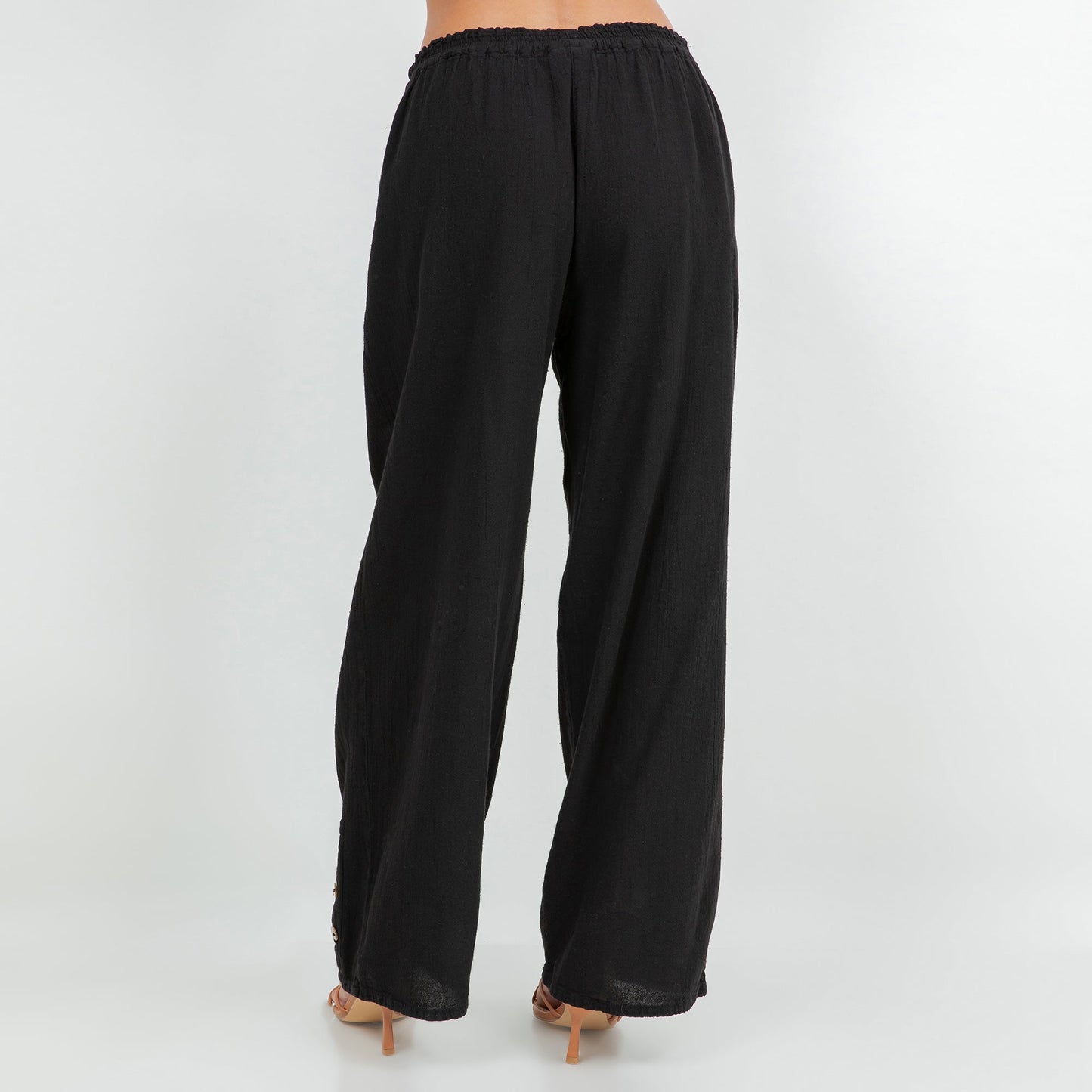 Alexis Pants 100% Cotton Gauze in Iron/ Size OSFM view 6 (bottom)