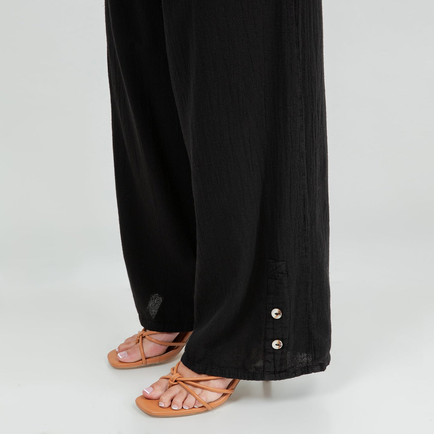 Alexis Pants 100% Cotton Gauze in Island/ Size OSFM view 7 (bottom)