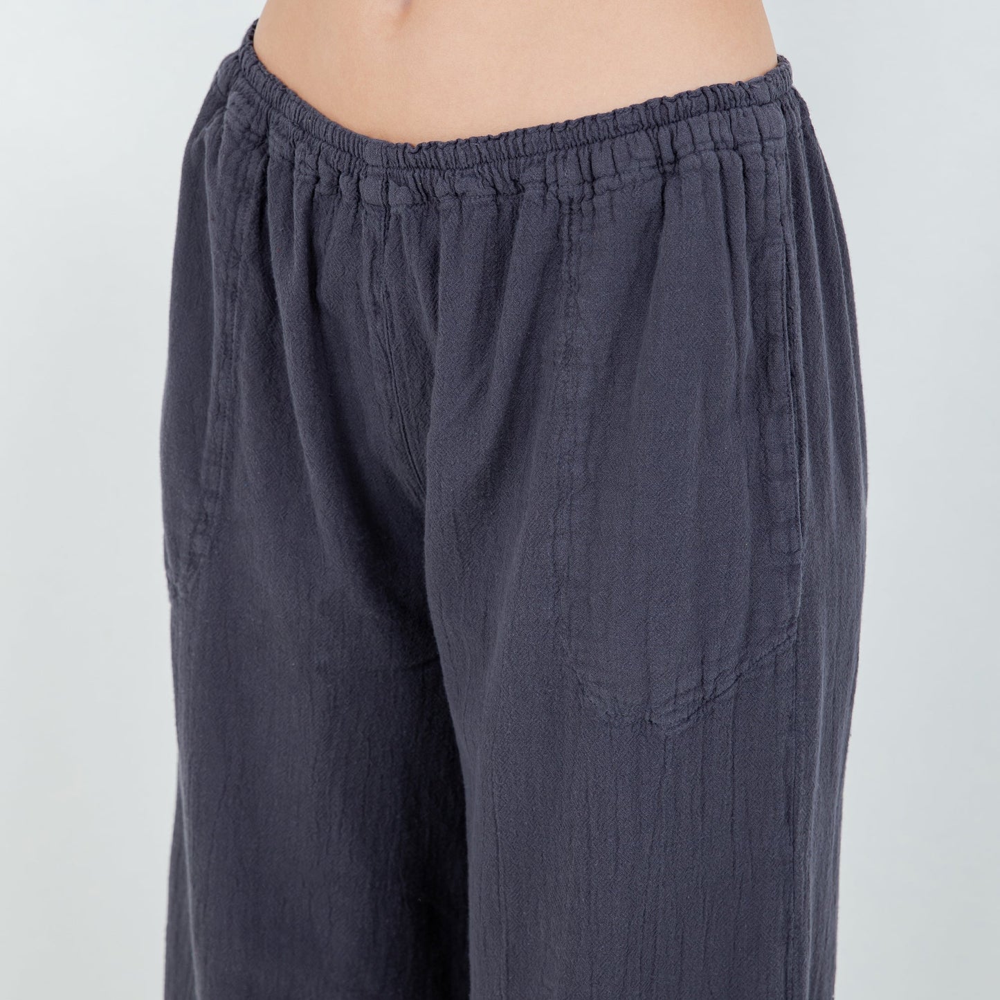 Alexis Pants 100% Cotton Gauze in Magenta/ Size OSFM view 11 (bottom)