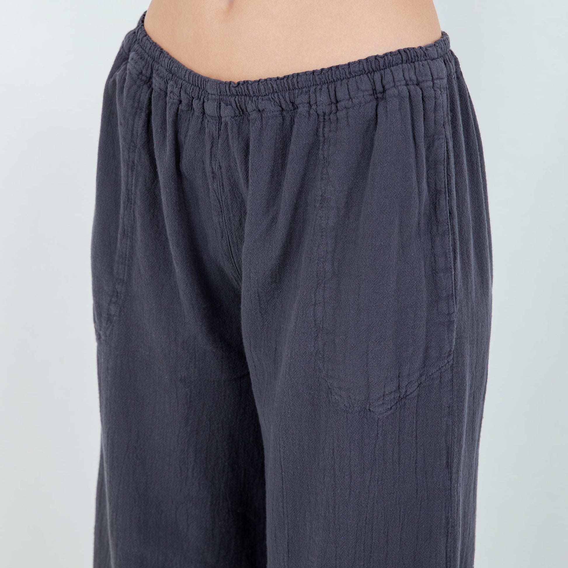 Alexis Pants 100% Cotton Gauze in Magenta/ Size OSFM view 11 (bottom)