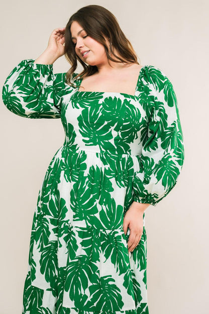 All the Drama Woven Midi Dress in IVORY GREEN view 14