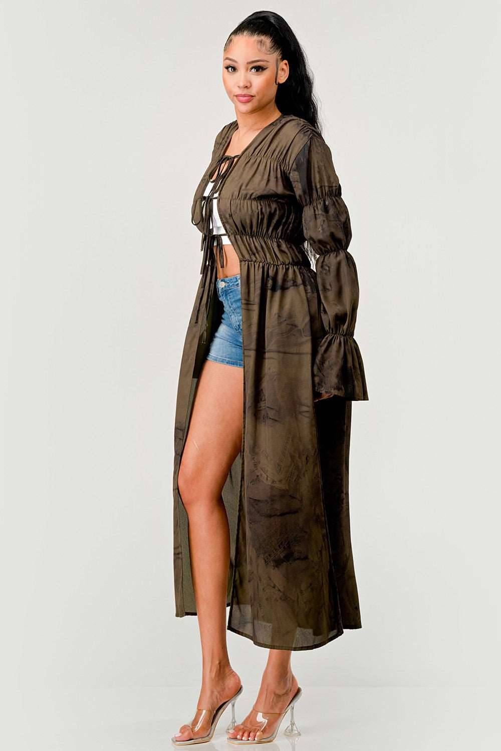 All Tied up Cardigan Top view 4 - Athina Collection