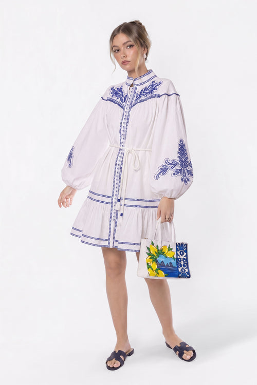 Allison Dress (white Blue) XS (dress) - allison kelly white dress, allison janney white dress, allison  - shop at us.meeeshop