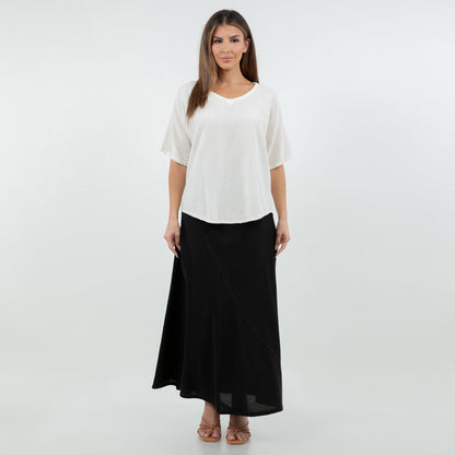 Ally - Your "go To" Resort Style Skirt 100% Cotton Gauze in Black/ Size 0 - Summer Outfit Idea - Gauze Skirt