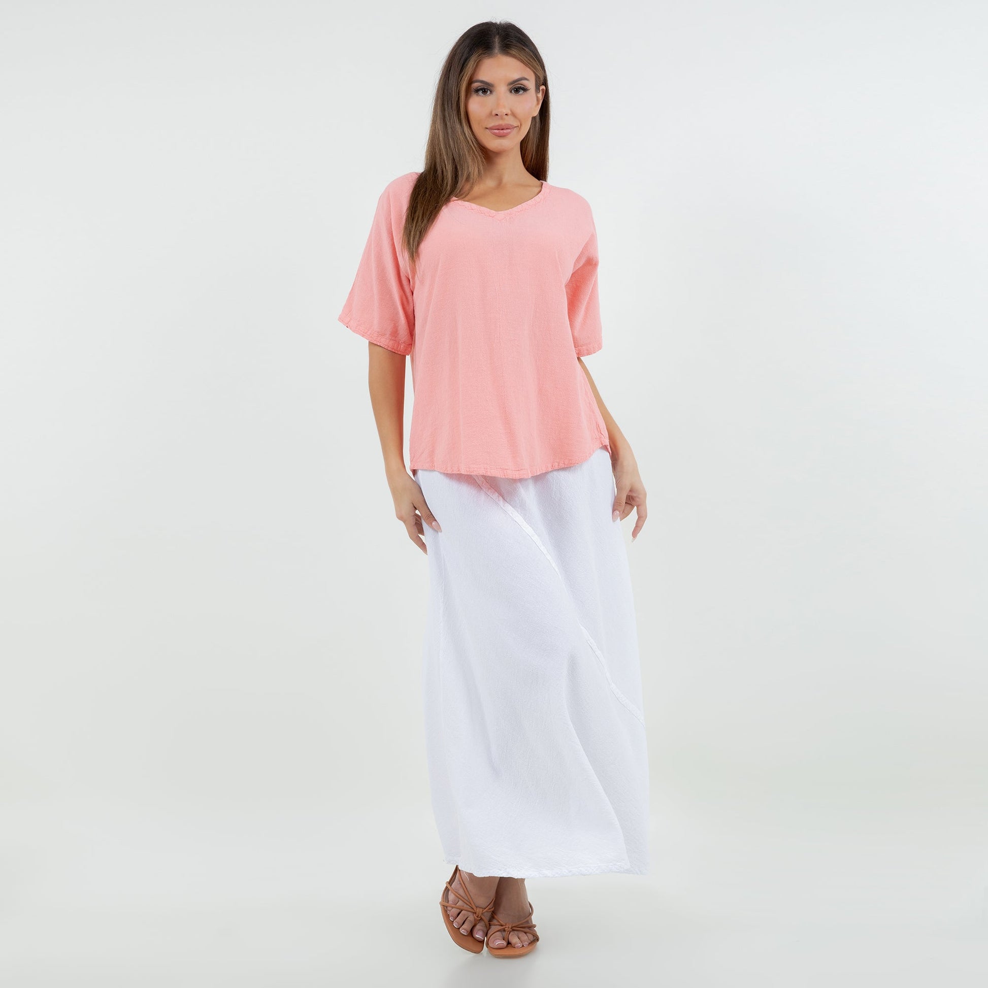 Ally - Your "go To" Resort Style Skirt 100% Cotton Gauze in White/ Size 3 view 10 - Summer Outfit Idea - Gauze Skirt