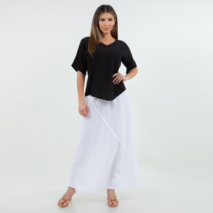 Ally - Your "go To" Resort Style Skirt 100% Cotton Gauze in White/ Size 4 view 11 - Summer Outfit Idea - Gauze Skirt