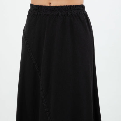 Ally - Your "go To" Resort Style Skirt 100% Cotton Gauze in Black/ Size 3 view 4 - Summer Outfit Idea - Gauze Skirt
