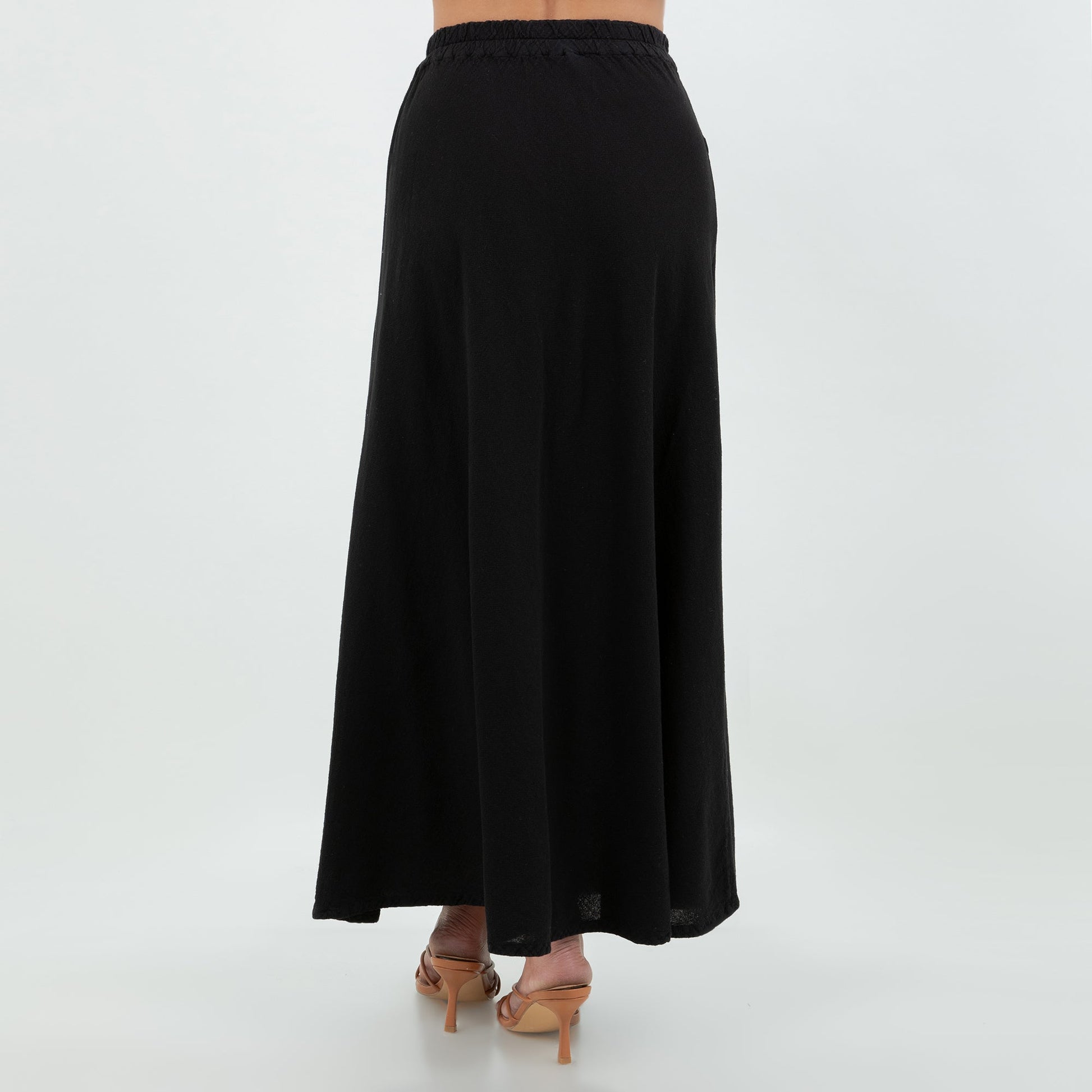 Ally - Your "go To" Resort Style Skirt 100% Cotton Gauze in Black/ Size 4 view 5 - Summer Outfit Idea - Gauze Skirt