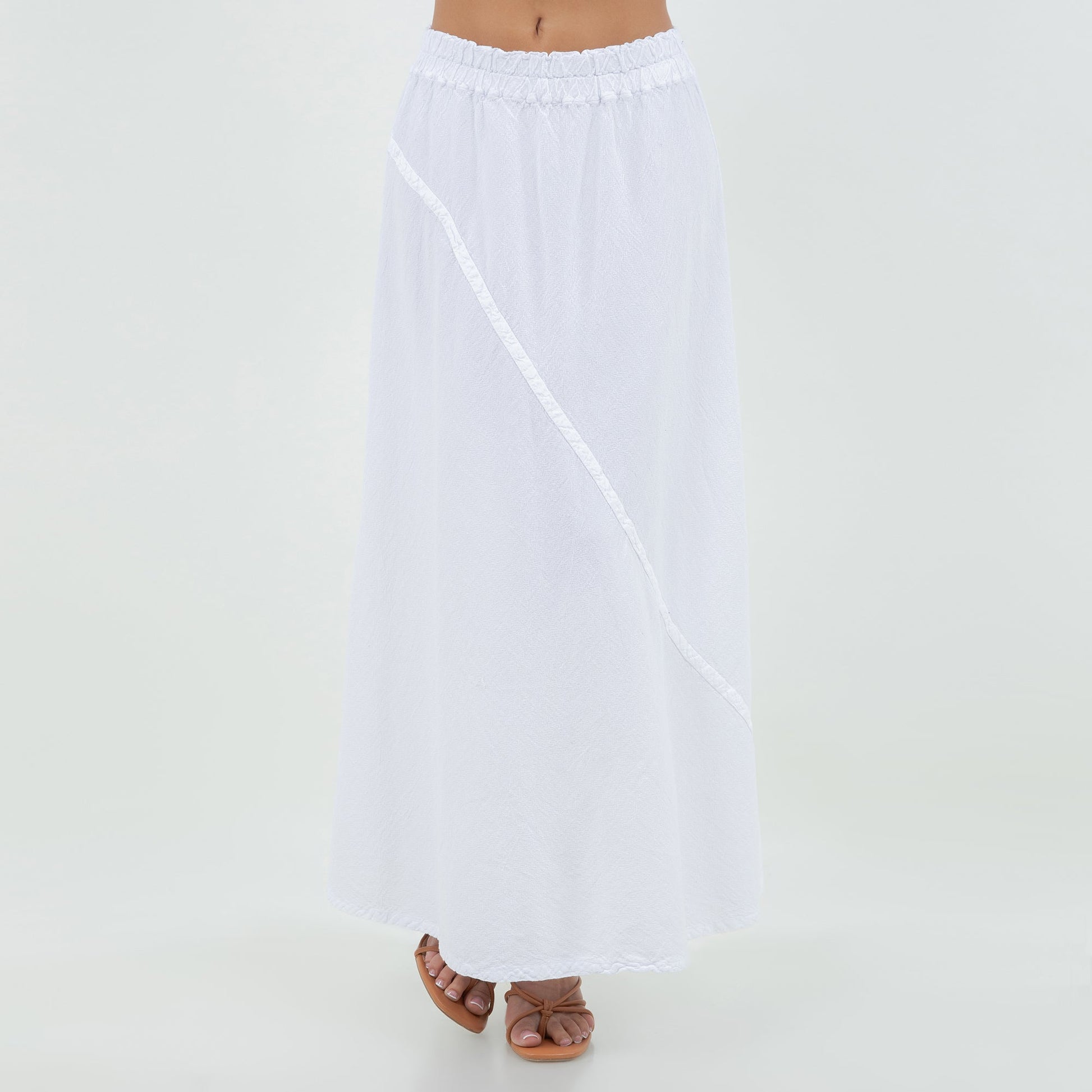 Ally - Your "go To" Resort Style Skirt 100% Cotton Gauze in Ivory/ Size 0 view 6 - Summer Outfit Idea - Gauze Skirt