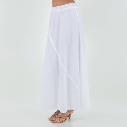 Ally - Your "go To" Resort Style Skirt 100% Cotton Gauze in White/ Size 0 view 7 - Summer Outfit Idea - Gauze Skirt