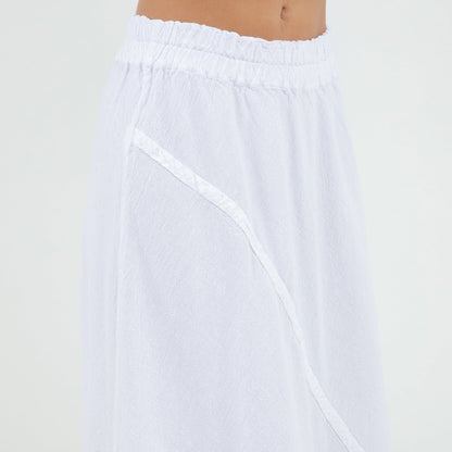 Ally - Your "go To" Resort Style Skirt 100% Cotton Gauze in White/ Size 1 view 8 - Summer Outfit Idea - Gauze Skirt