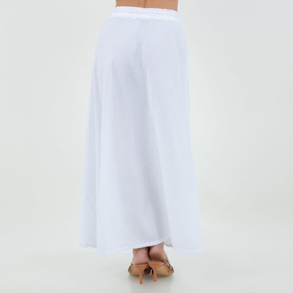Ally - Your "go To" Resort Style Skirt 100% Cotton Gauze in White/ Size 2 view 9 - Summer Outfit Idea - Gauze Skirt
