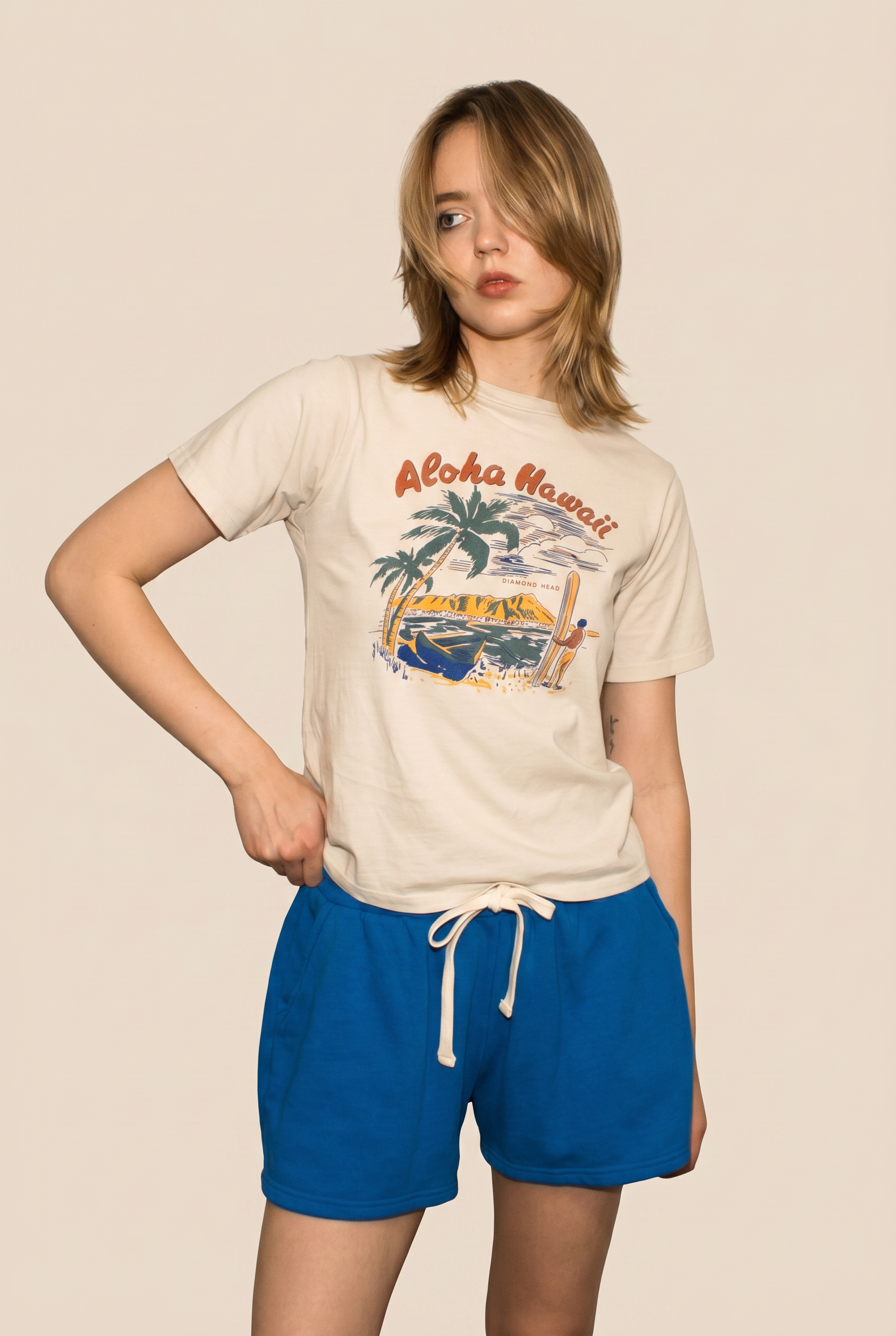 Aloha Hawaii Tee in M view 3 - Aloha Hawaii Tee Port (top)