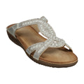 Alora Silver Embellished Slide Flat Sandals Silver (shoe) - flat sandals, slide flat sandals - shop at us.meeeshop
