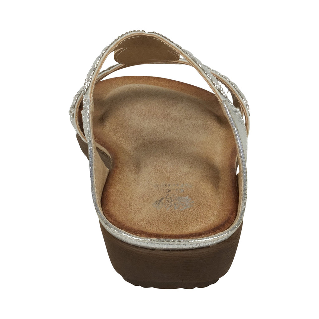 Alora Silver Embellished Slide Flat Sandals Silver view 5 (shoe) - flat sandals, slide flat sandals - shop at us.meeeshop