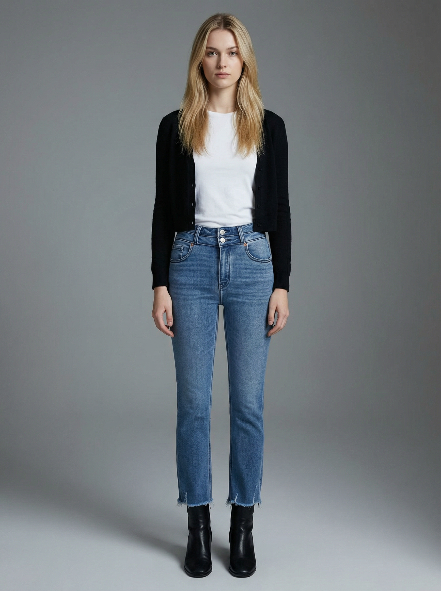 altitude heights corset Altitude Heights Corset Double Waistband Straight Frayed Hem Jeans 1 (24) (bottom) - shop at us.meees