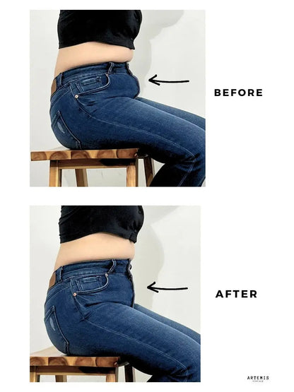 Altitude Heights Corset Double Waistband Straight Frayed Hem Jeans view 10 (bottom)