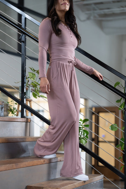 Alyth Active Calm Feather-soft Lounge Pant in Sienna Blush (bottom)