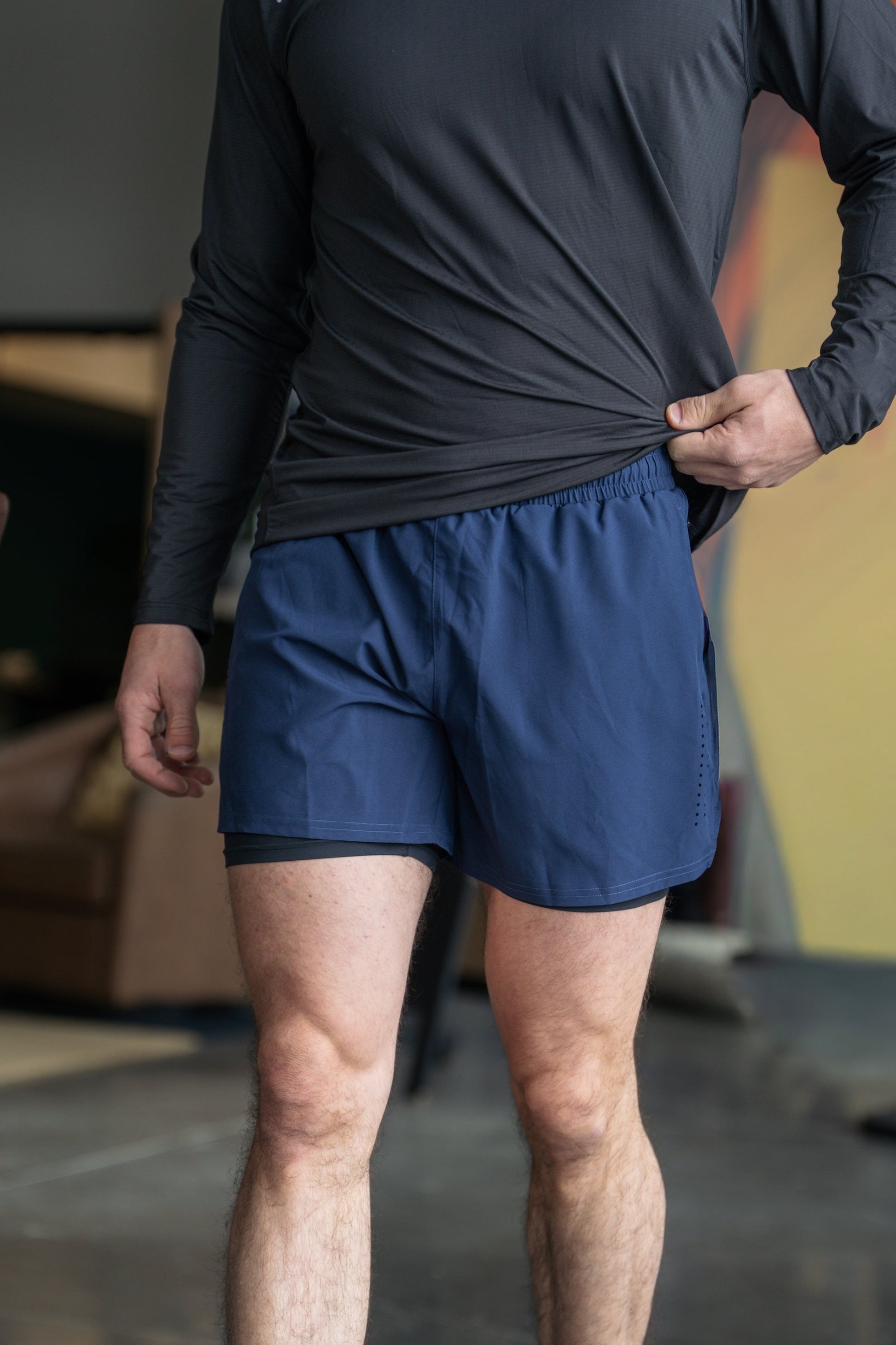 Alyth Active Worthy Liner Shorts in Midnight Blue view 3 - Alyth Active Reviews (bottom)