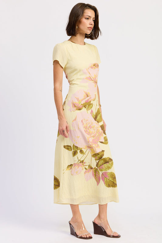 Amber Maxi Dress in Yellow Floral view 2 - Amber Maxi Dress Bec And Bridge
