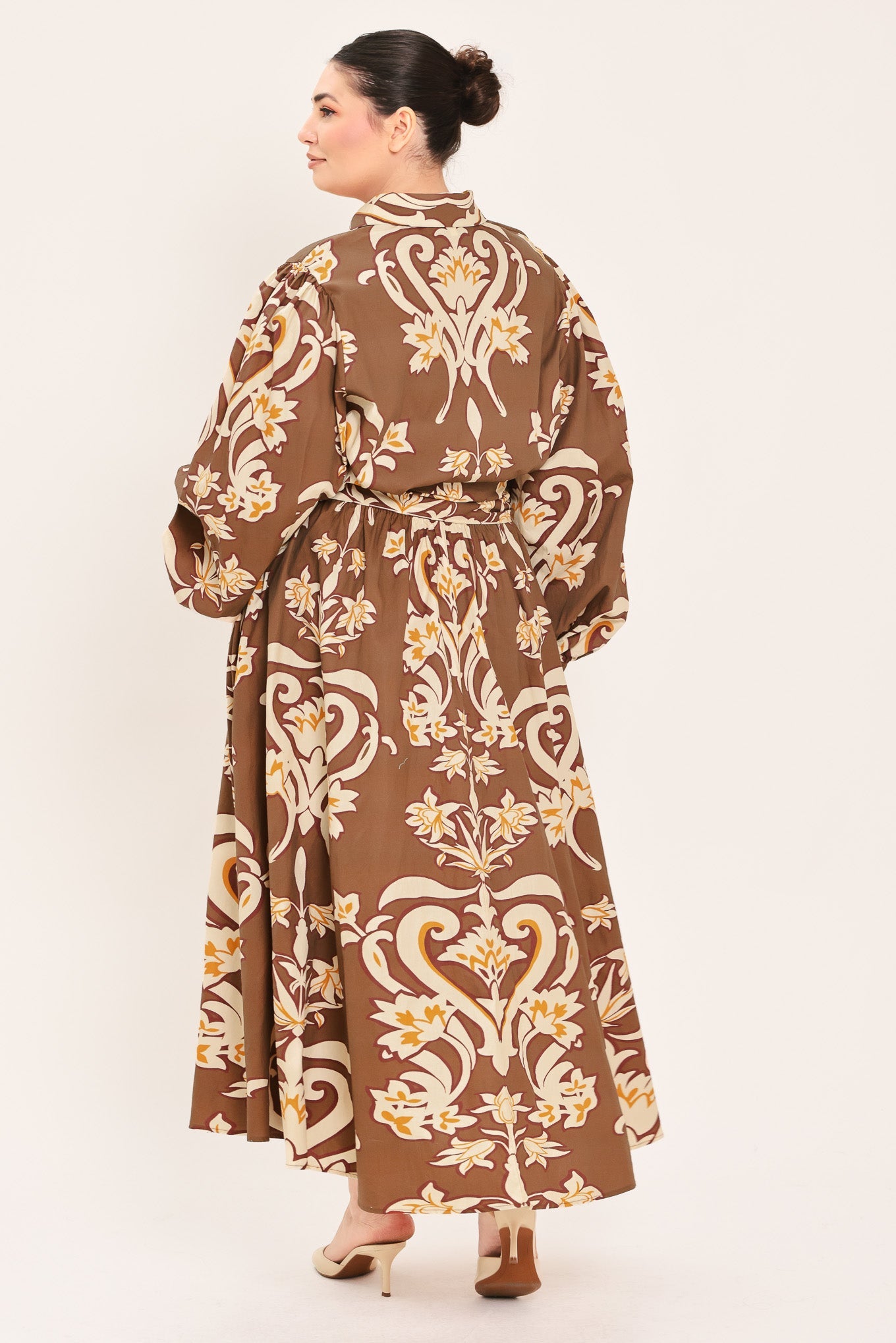 Amber Medallion Woven Shirt Maxi Dress view 12
