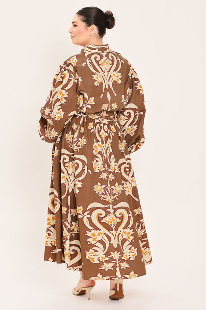Amber Medallion Woven Shirt Maxi Dress view 12