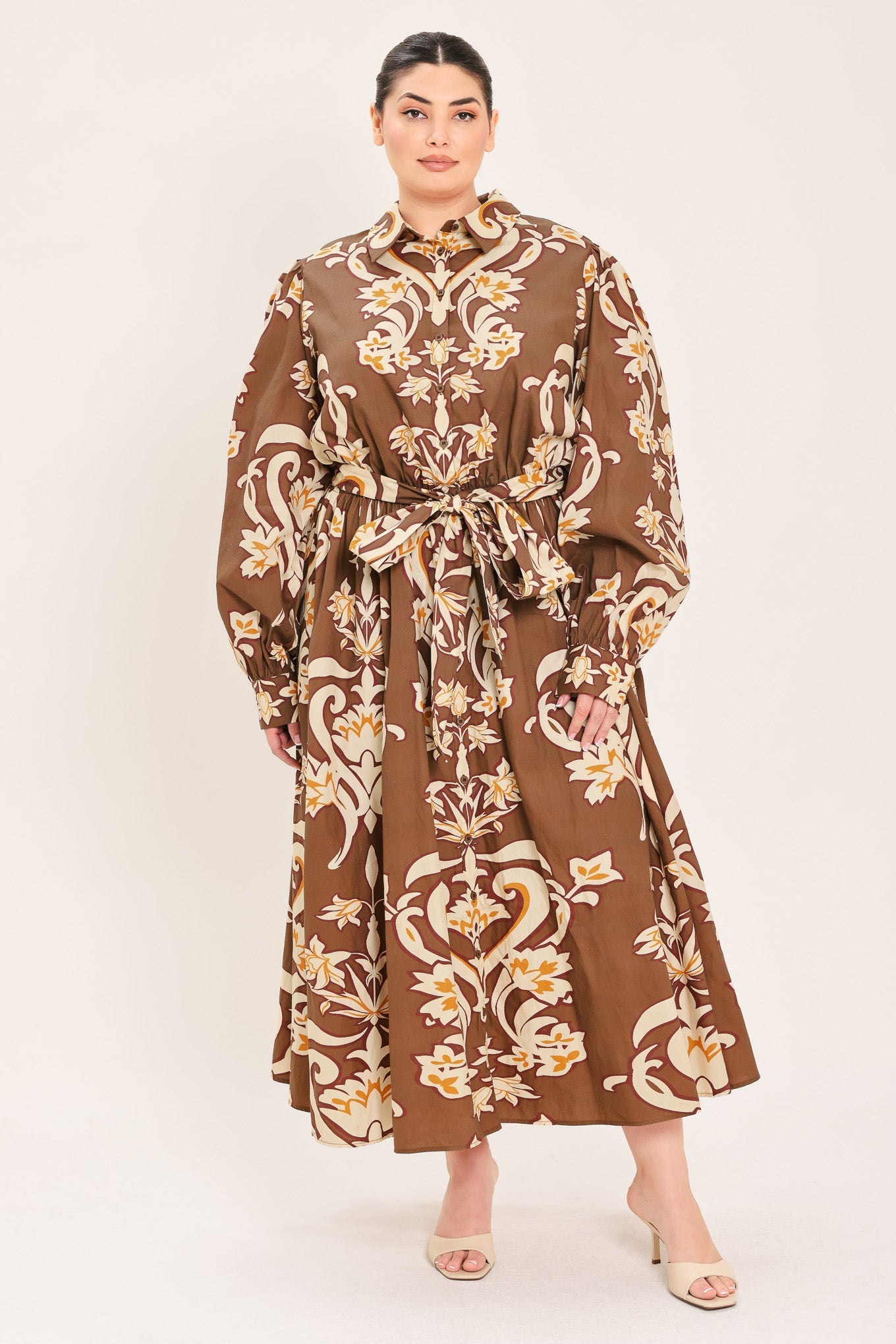 Amber Medallion Woven Shirt Maxi Dress view 7