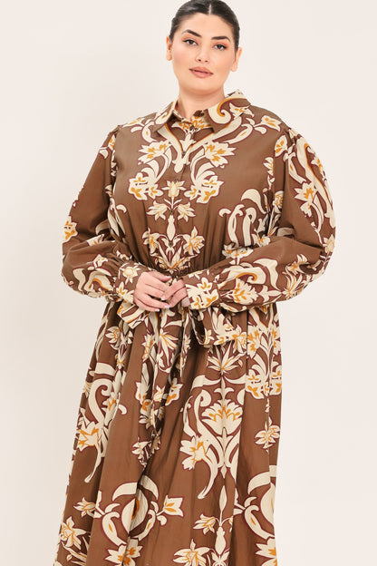 Amber Medallion Woven Shirt Maxi Dress view 8